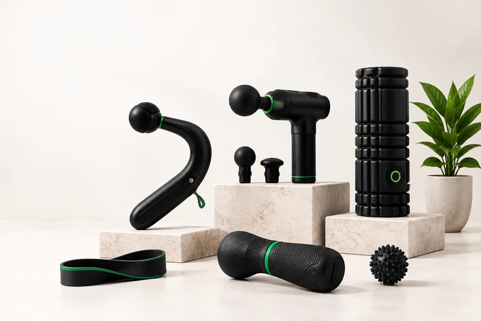 A curated composition of recovery and mobility tools